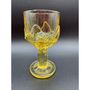 Tiffin Franciscan Cabaret Goblet Wine Water Glass Cornsilk Yellow Heavy Vintage